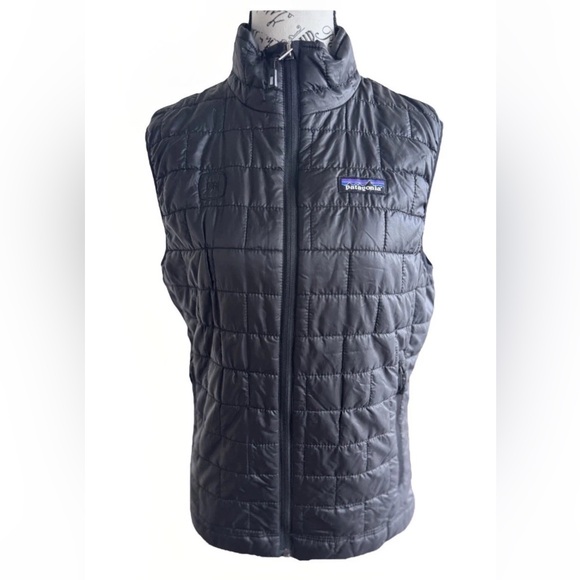 Patagonia Other - Patagonia Nano Black Puff Zip Up Vest Jacket Logo Insulated Lightweight Mens XS